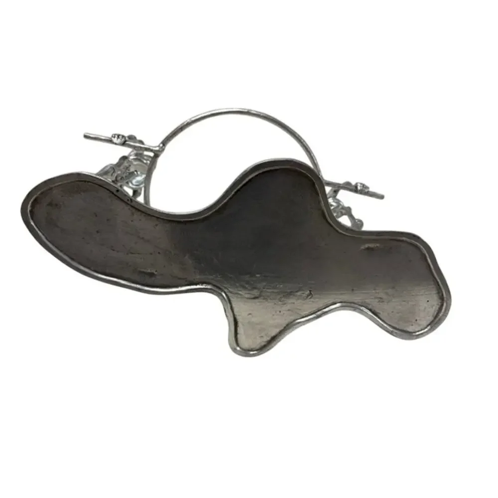 Pottery Barn Skeleton Serving Bowl glass halloween pallbearer stand